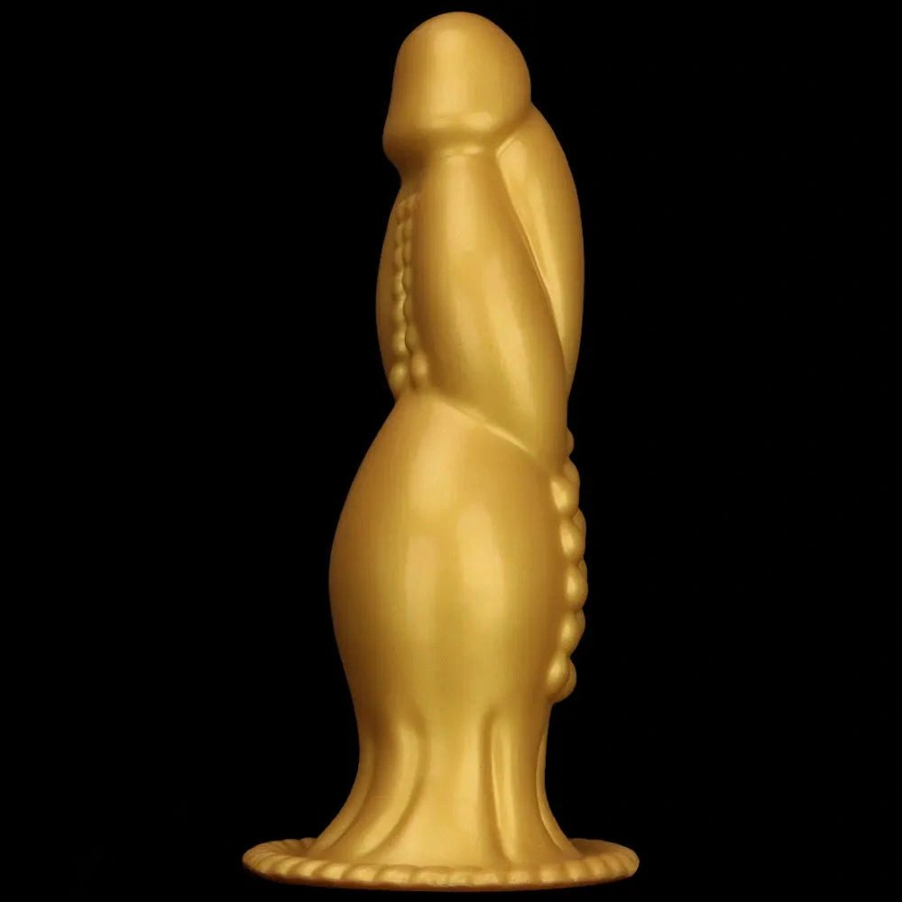 Gold silicone big thick dildo, photo 14