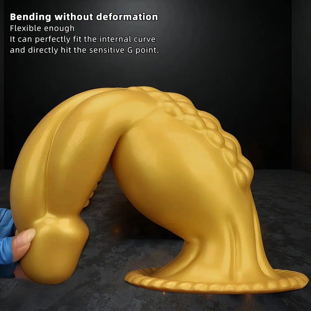 Gold silicone big thick dildo, photo 3