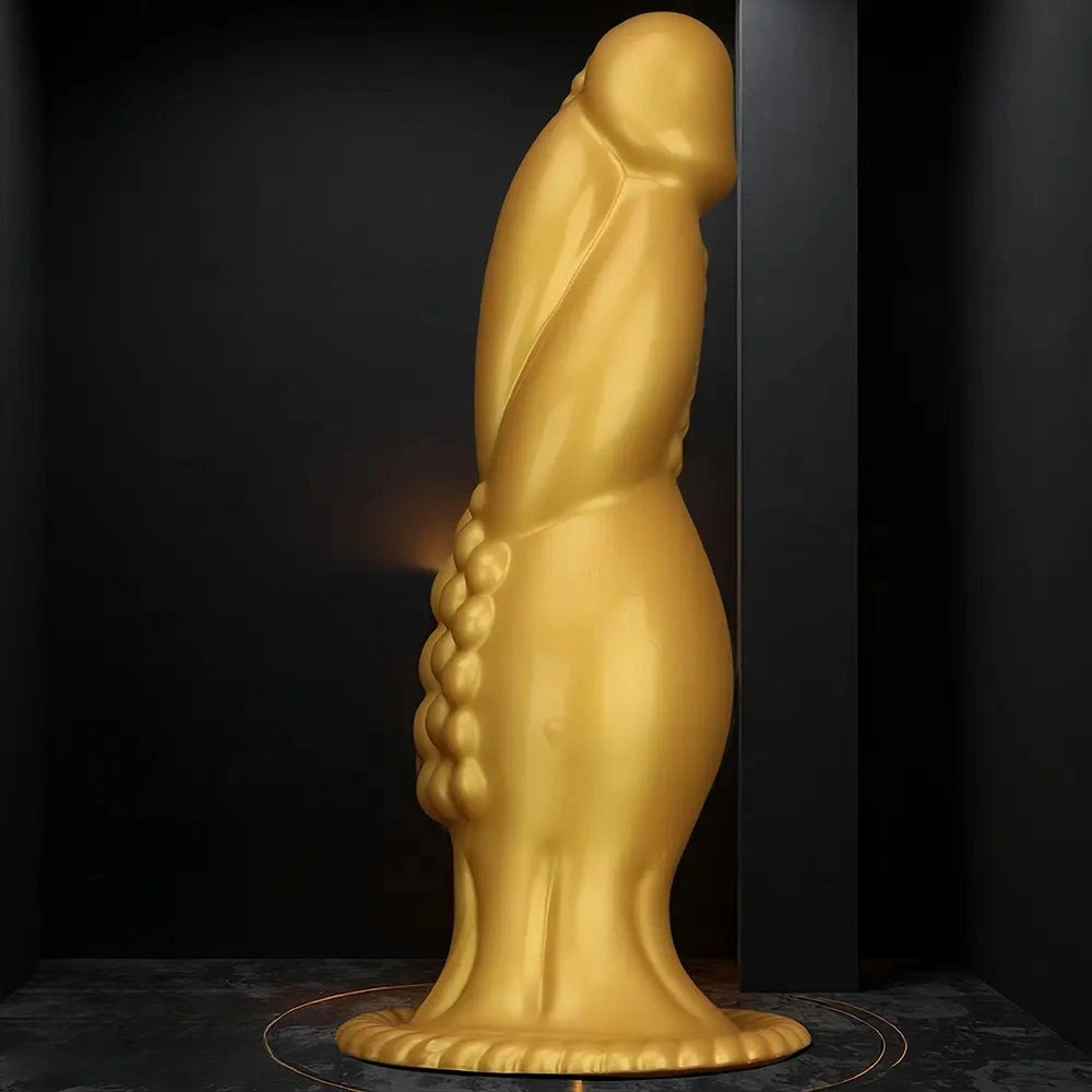 Gold silicone big thick dildo, photo 4