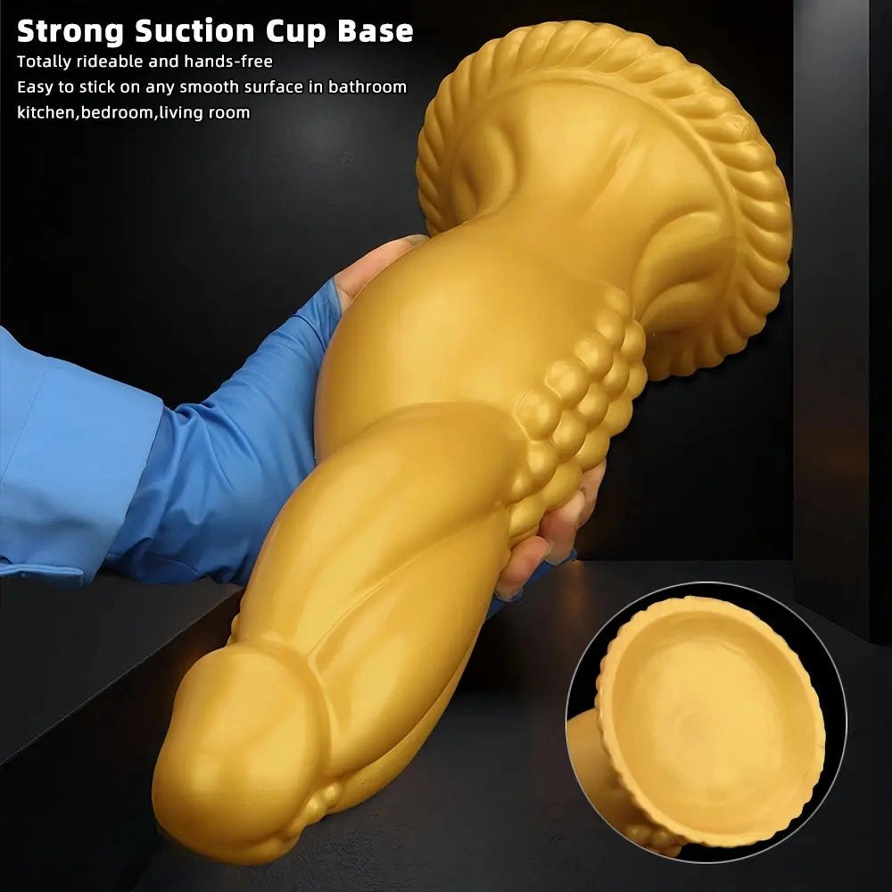 Gold silicone big thick dildo, photo 5