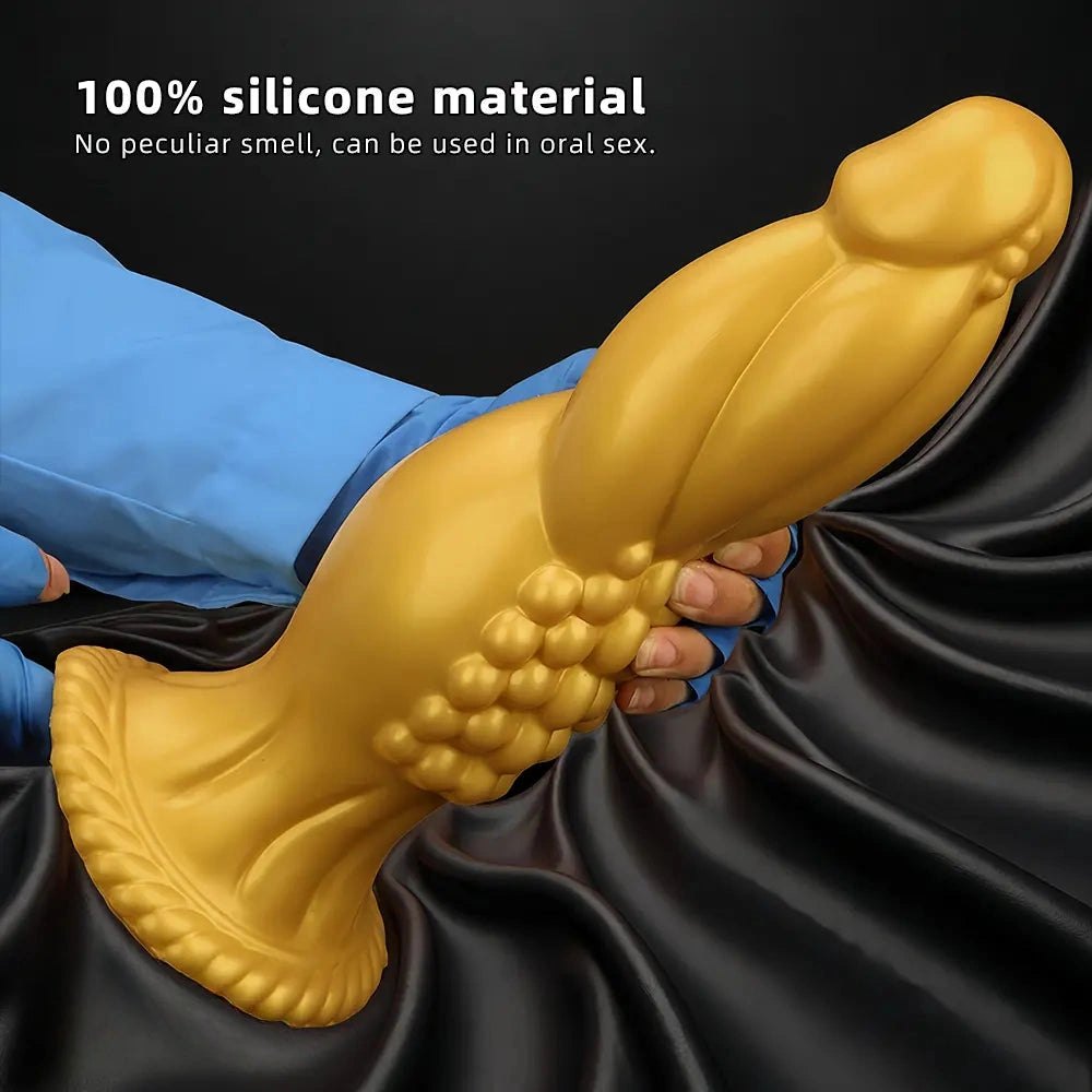 Gold silicone big thick dildo, photo 6