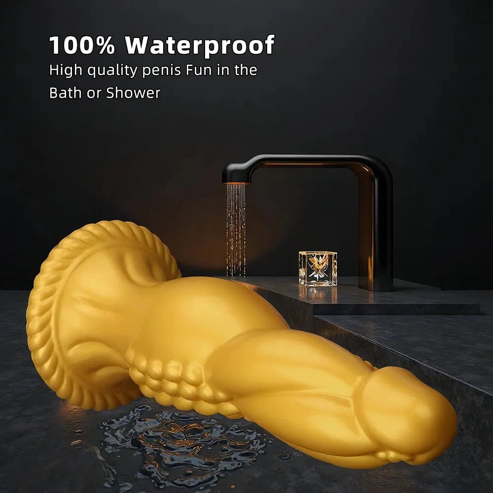Gold silicone big thick dildo, photo 8
