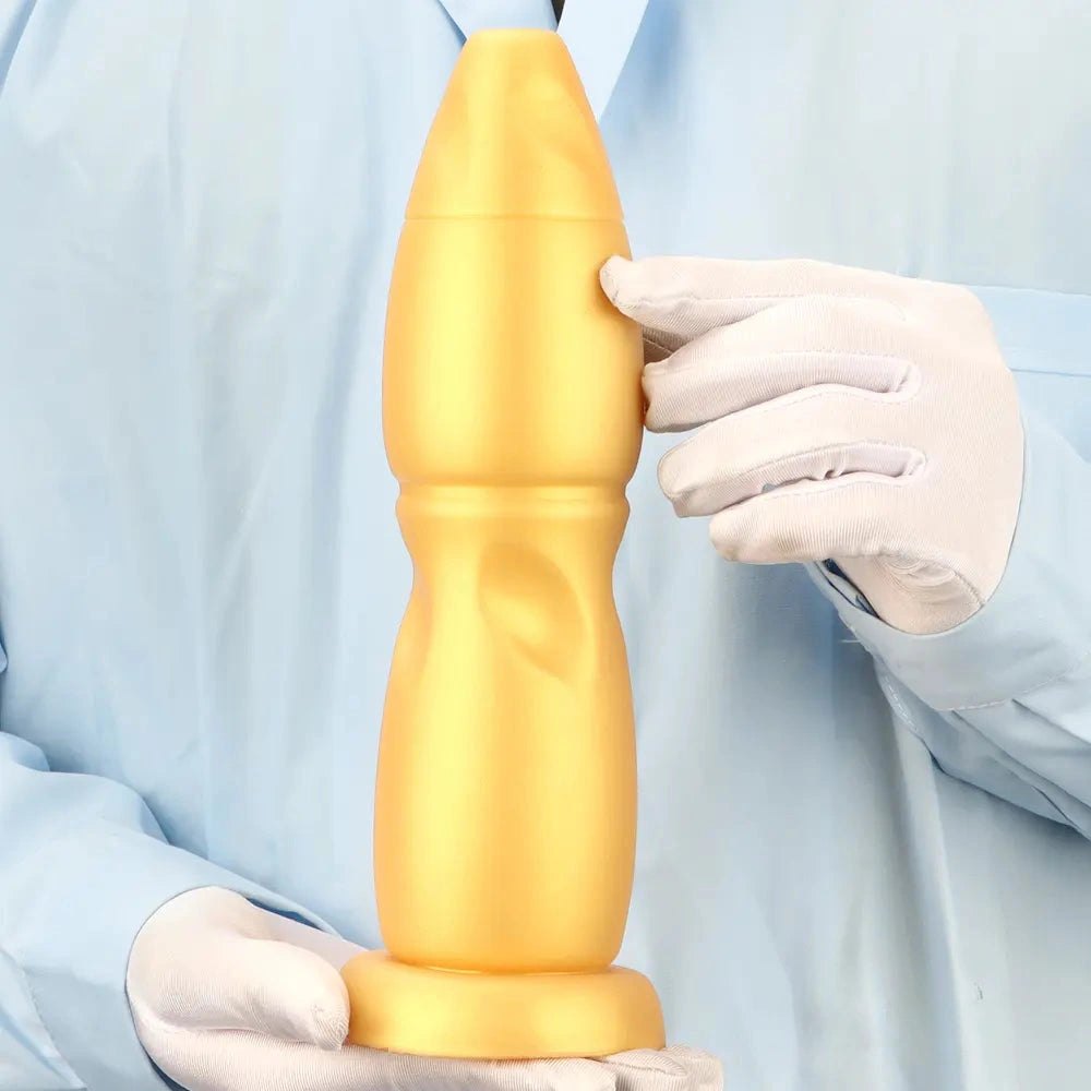 Gold silicone anal plug, photo 11
