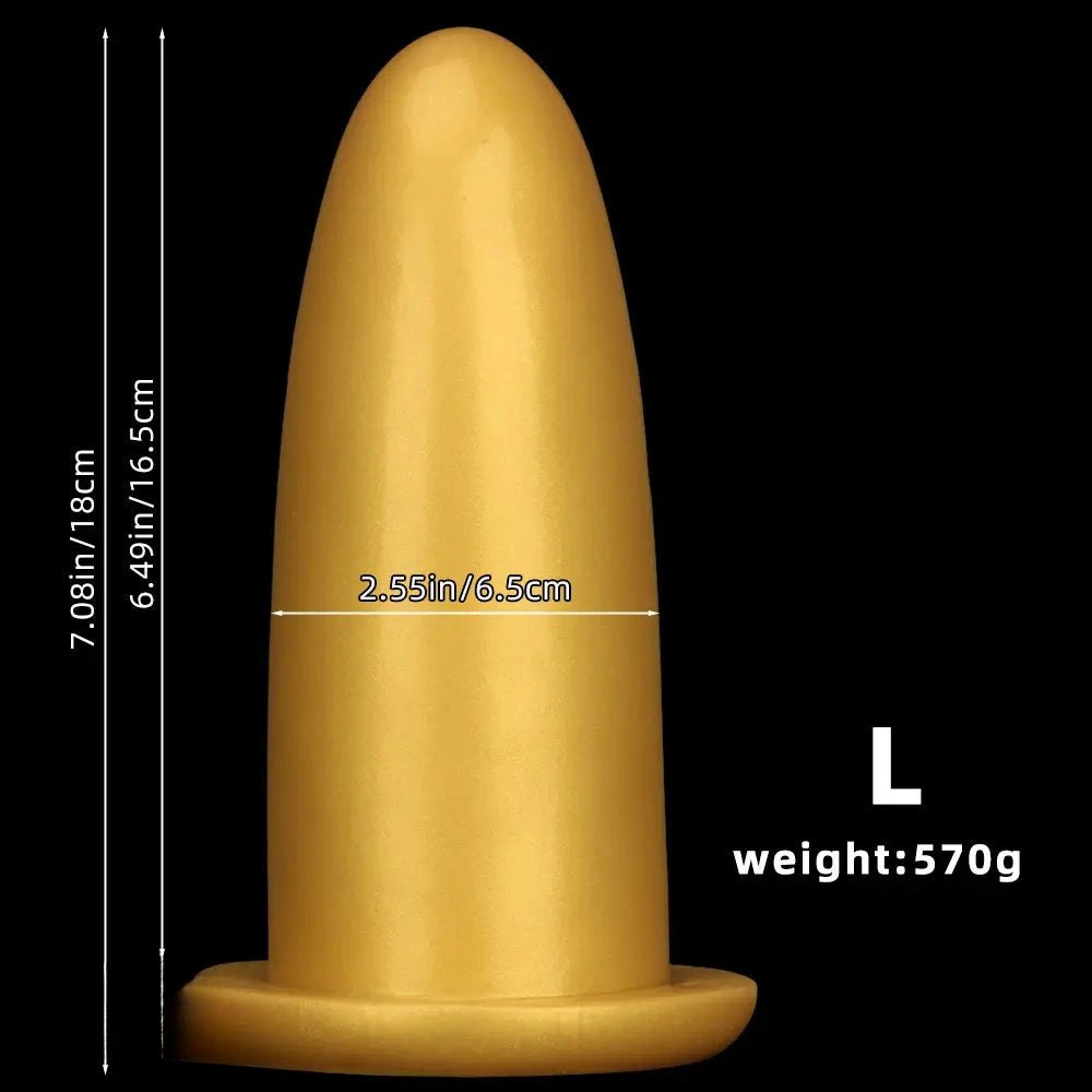 Gold silicone missile dildo, photo 12