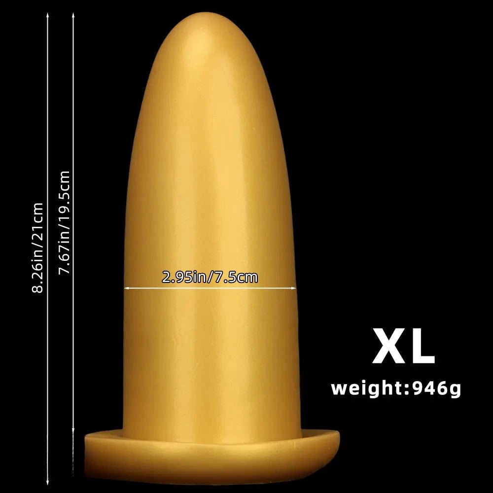 Gold silicone missile dildo, photo 13