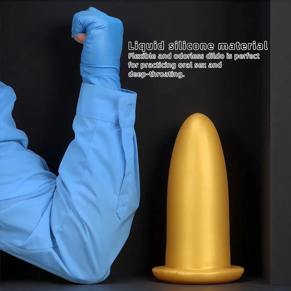 Gold silicone missile dildo, photo 5