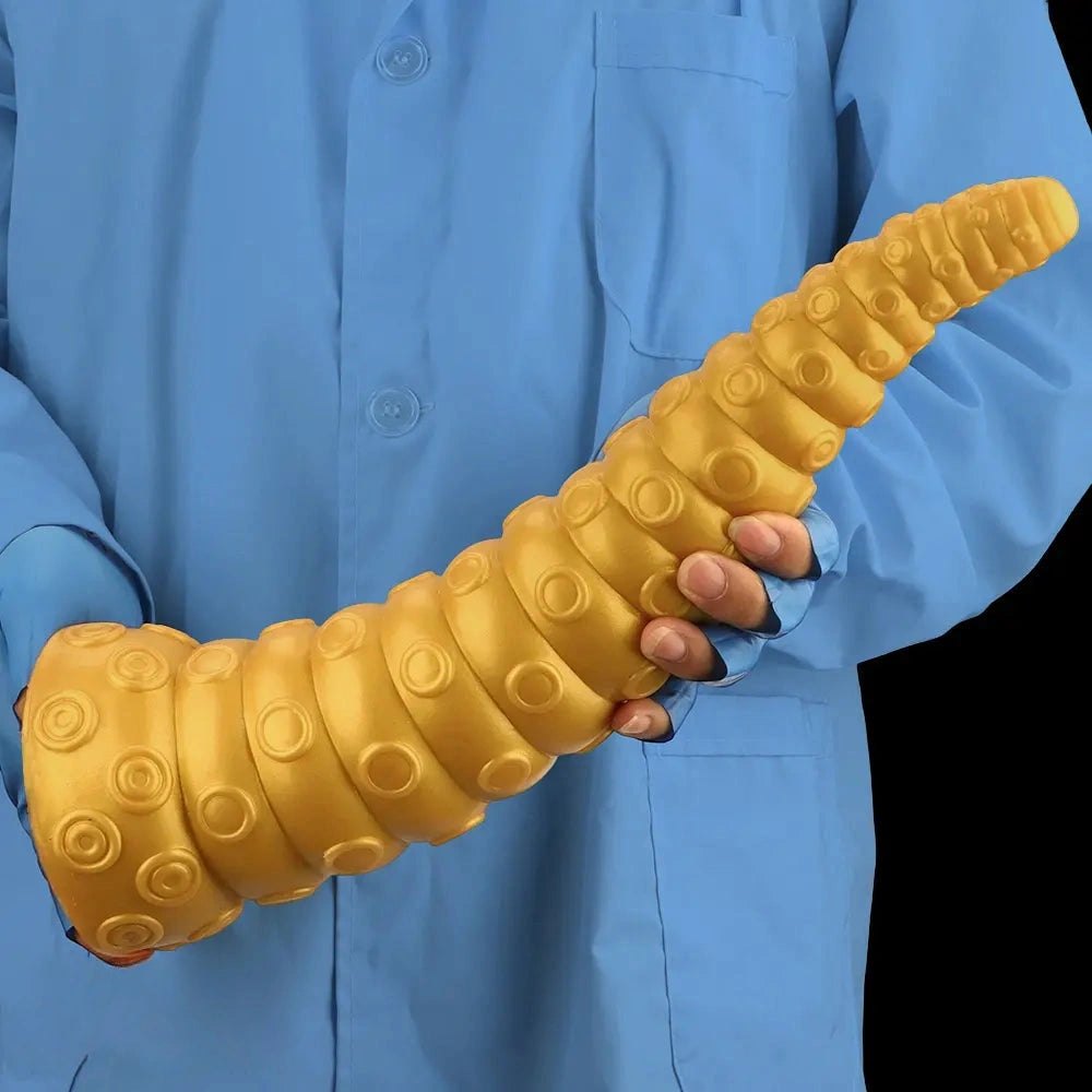 Gold silicone ridged tentacle dildo, photo 10