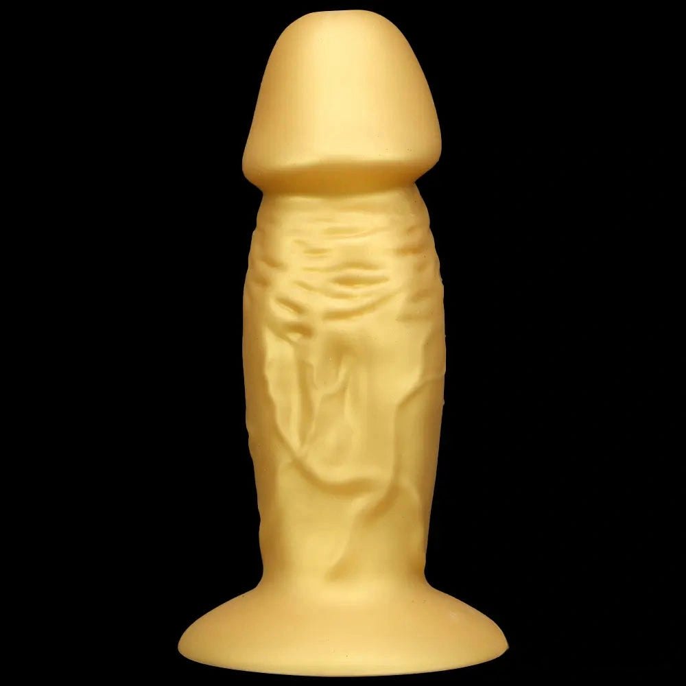 Gold silicone suction cup dildo, photo 1