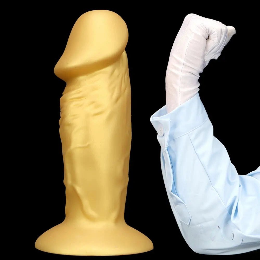 Gold silicone suction cup dildo, photo 4