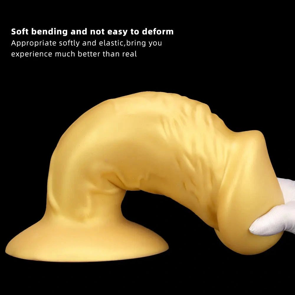 Gold silicone suction cup dildo, photo 5