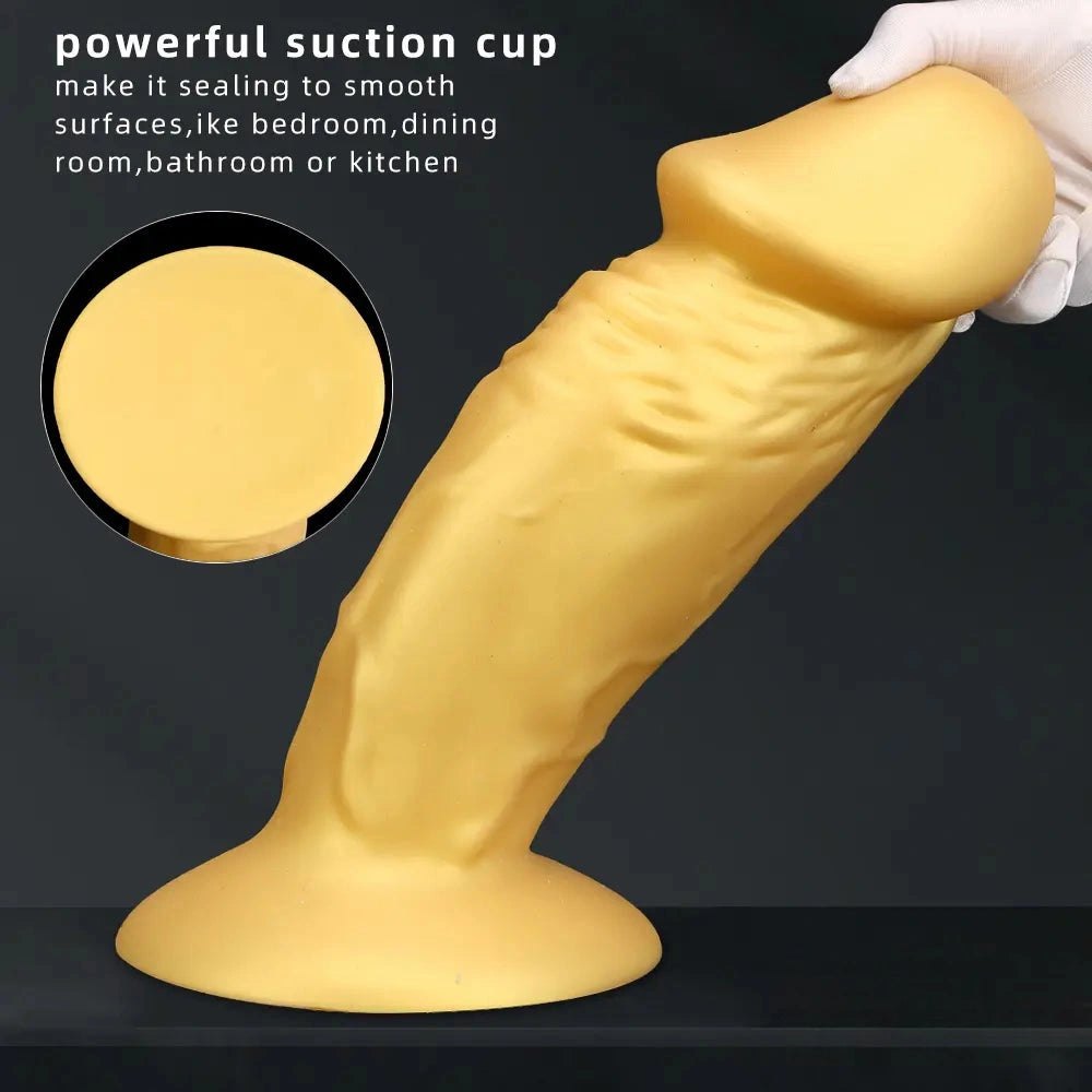 Gold silicone suction cup dildo, photo 7