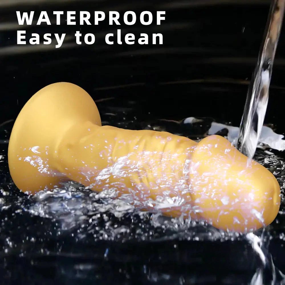 Gold silicone suction cup dildo, photo 9