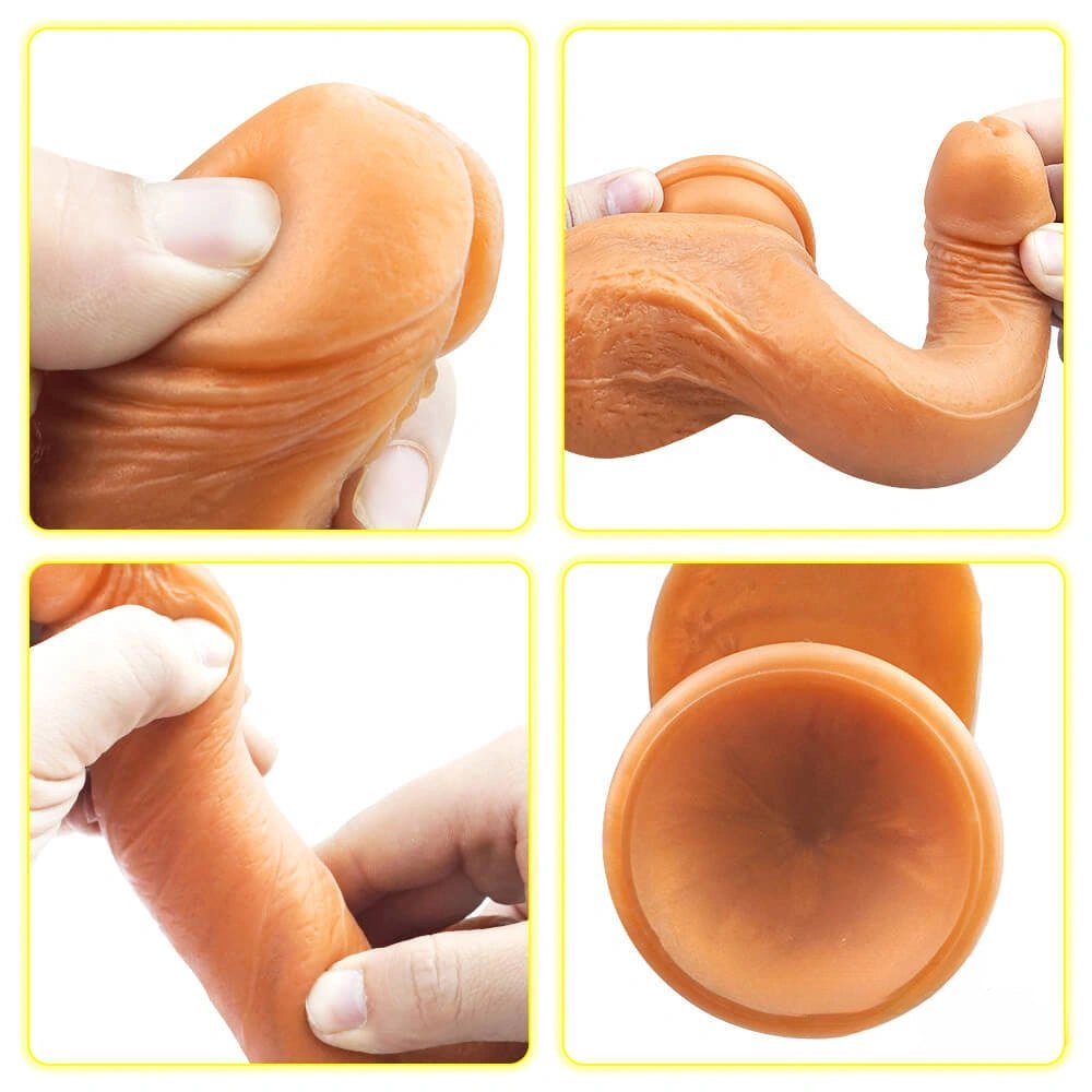 Gold silicone suction cup dildo, photo 2