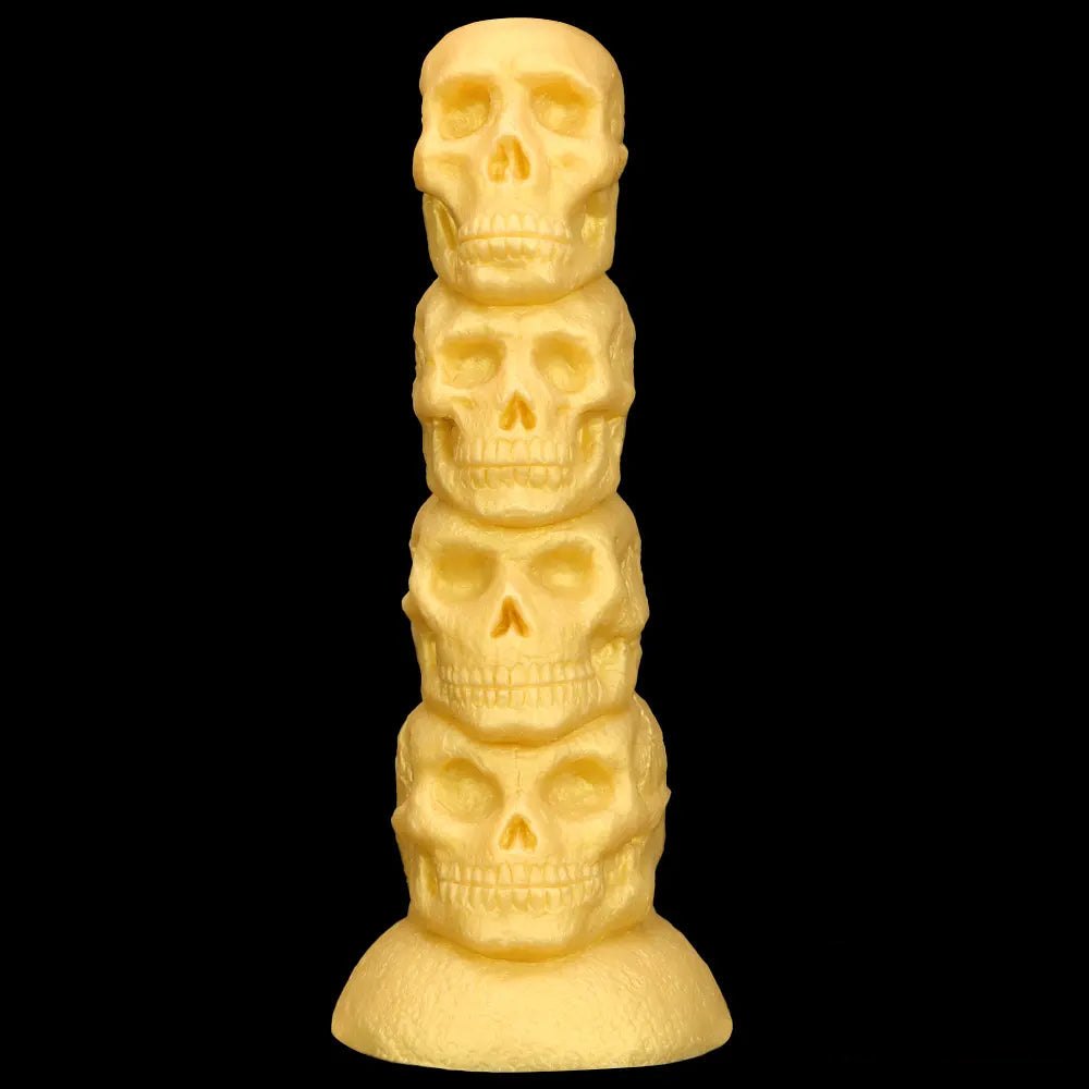 Gold skull stack fantasy dildo, photo 1