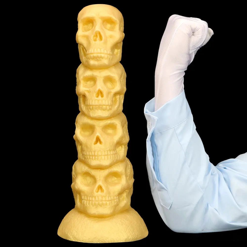 Gold skull stack fantasy dildo, photo 13