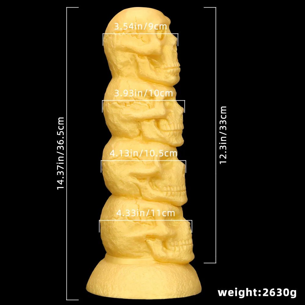 Gold skull stack fantasy dildo, photo 14