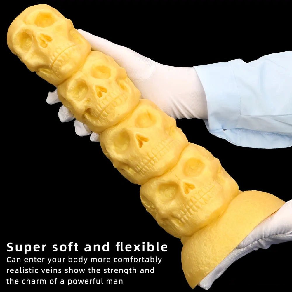 Gold skull stack fantasy dildo, photo 2