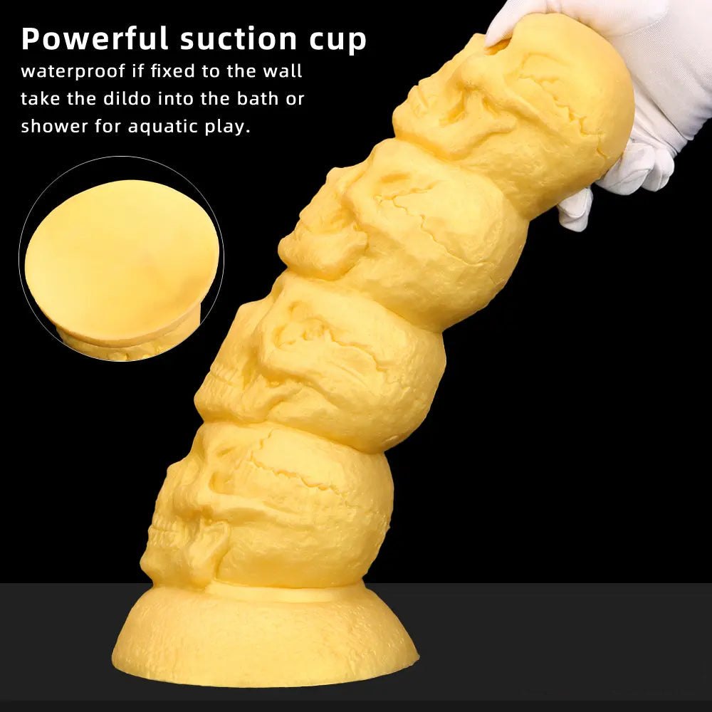 Gold skull stack fantasy dildo, photo 4