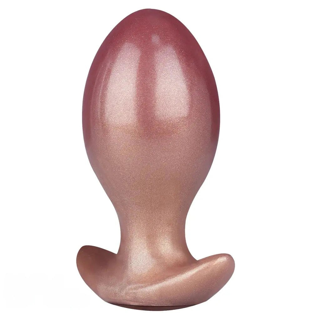 Gold smooth silicone butt plug, photo 1