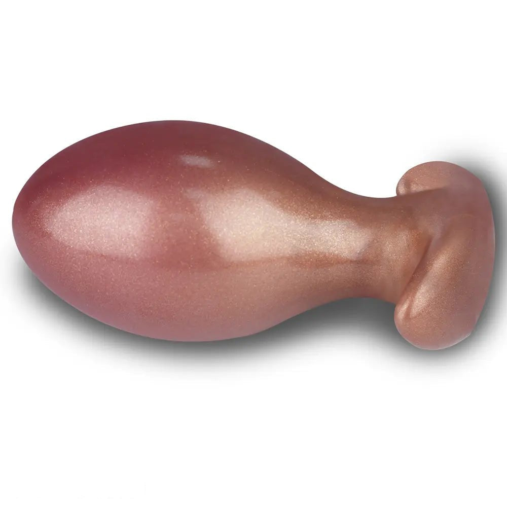 Gold smooth silicone butt plug, photo 10
