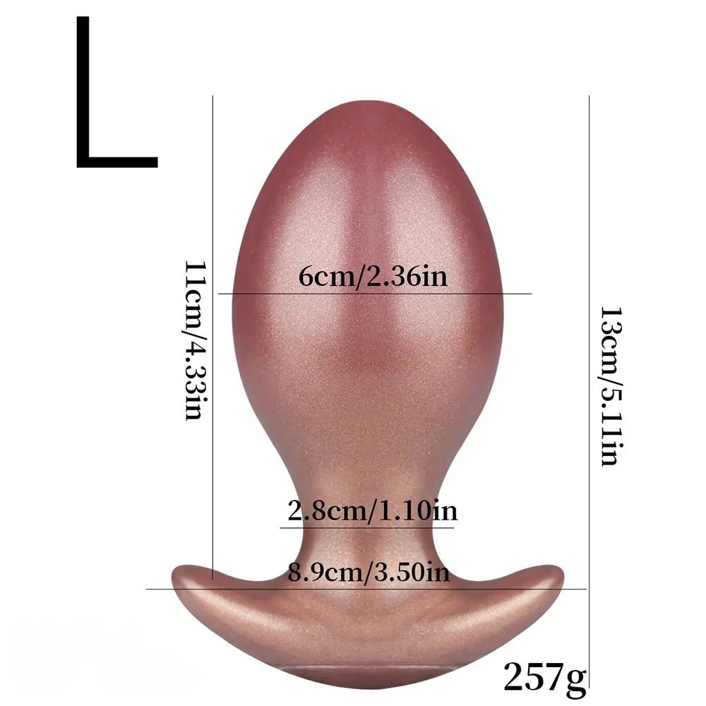 Gold smooth silicone butt plug, photo 15