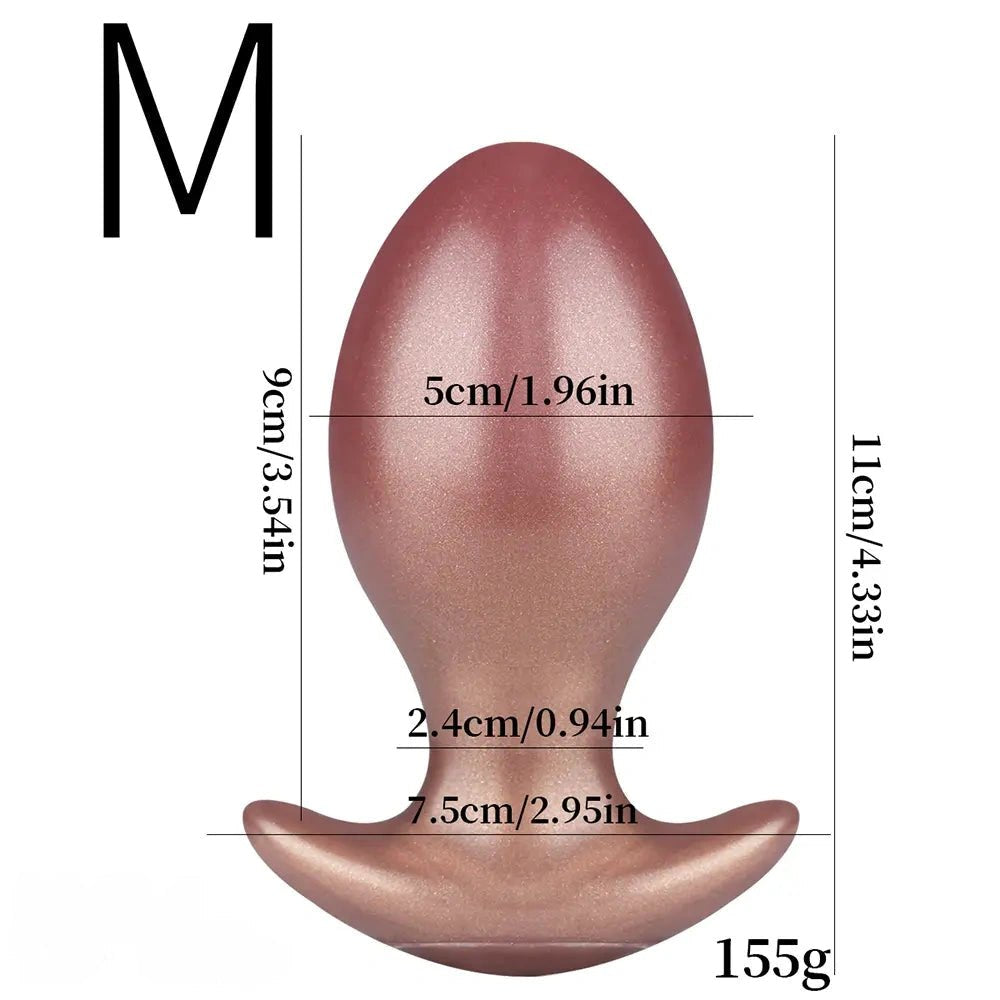 Gold smooth silicone butt plug, photo 16
