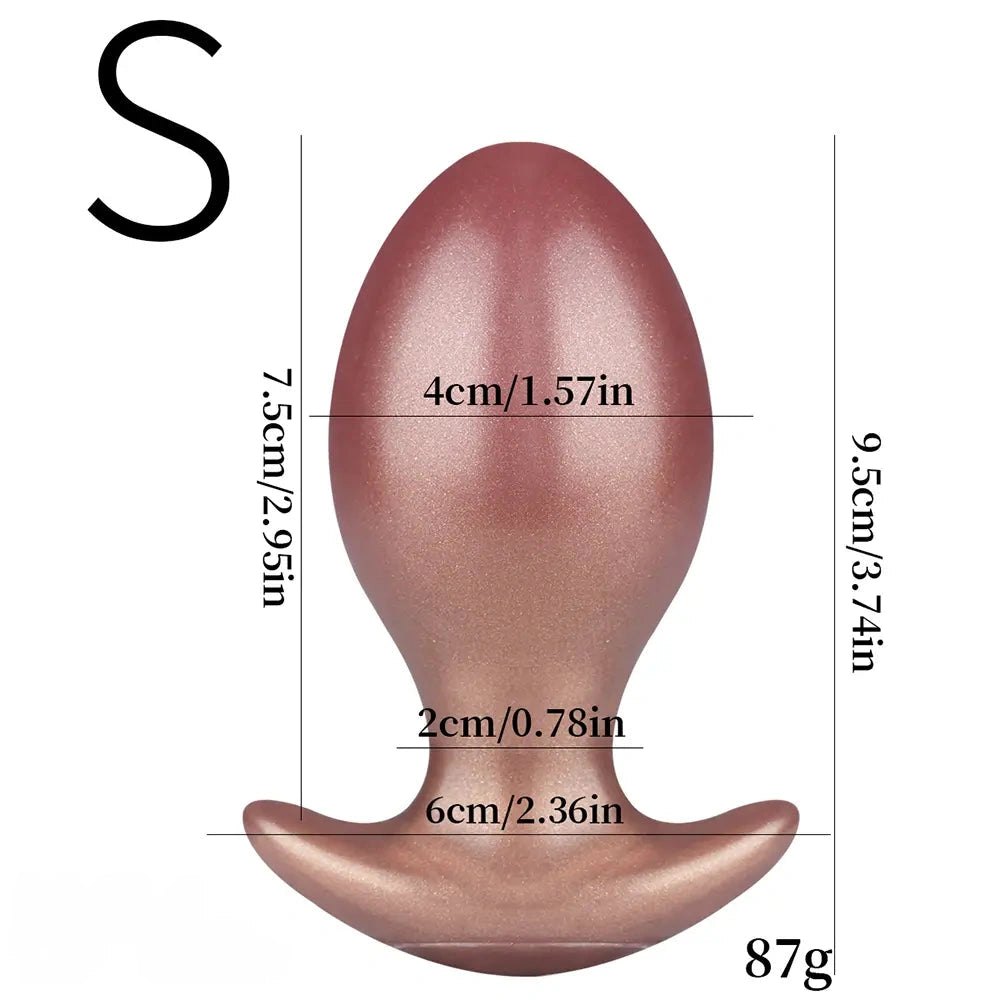Gold smooth silicone butt plug, photo 17