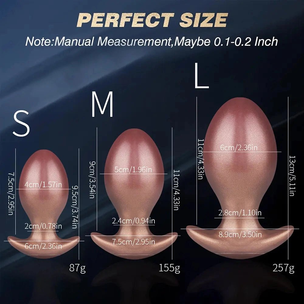 Gold smooth silicone butt plug, photo 5
