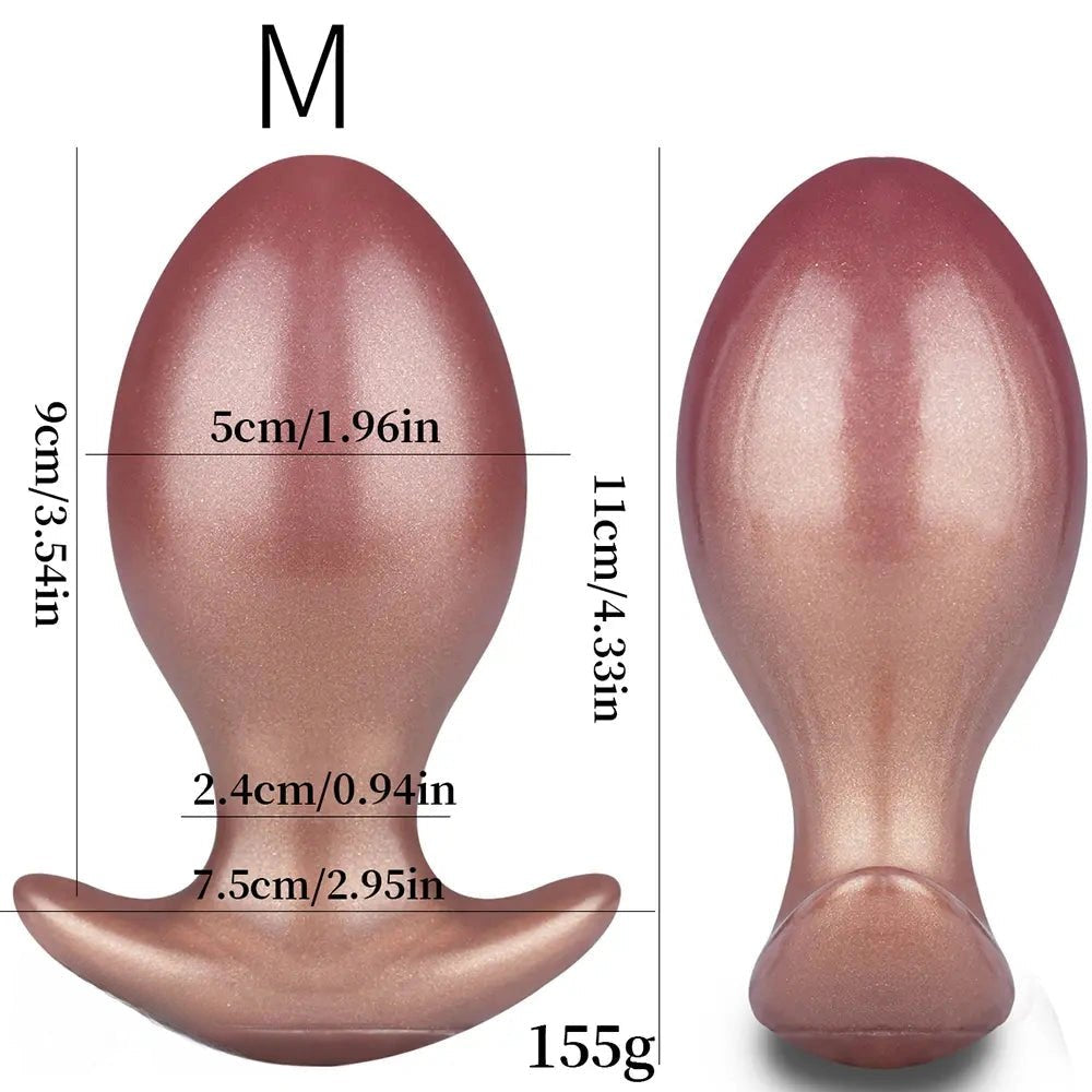 Gold smooth silicone butt plug, photo 6