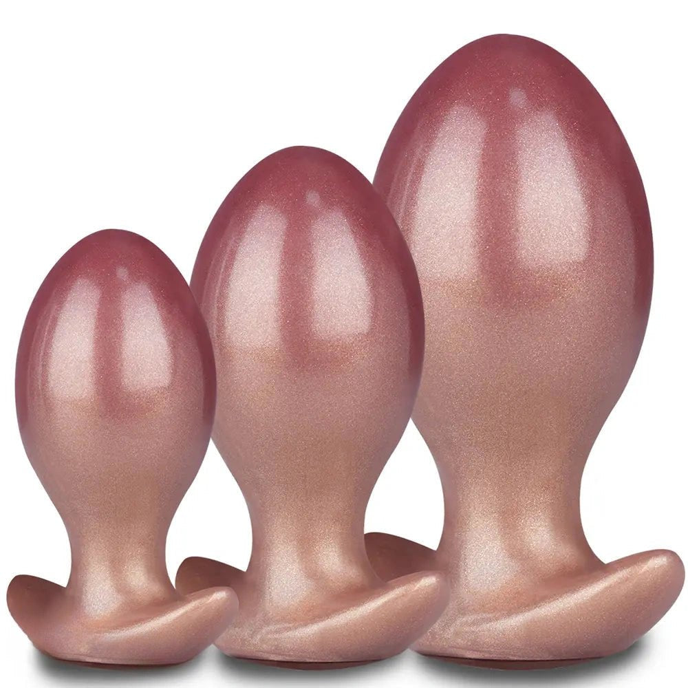 Gold smooth silicone butt plug, photo 8