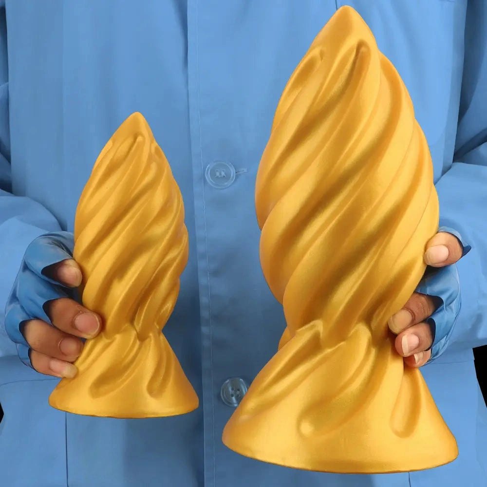 Gold spiral thick dildo, photo 14