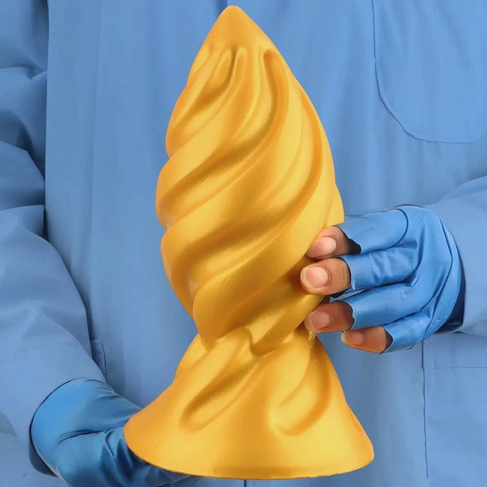 Gold spiral thick dildo, photo 15