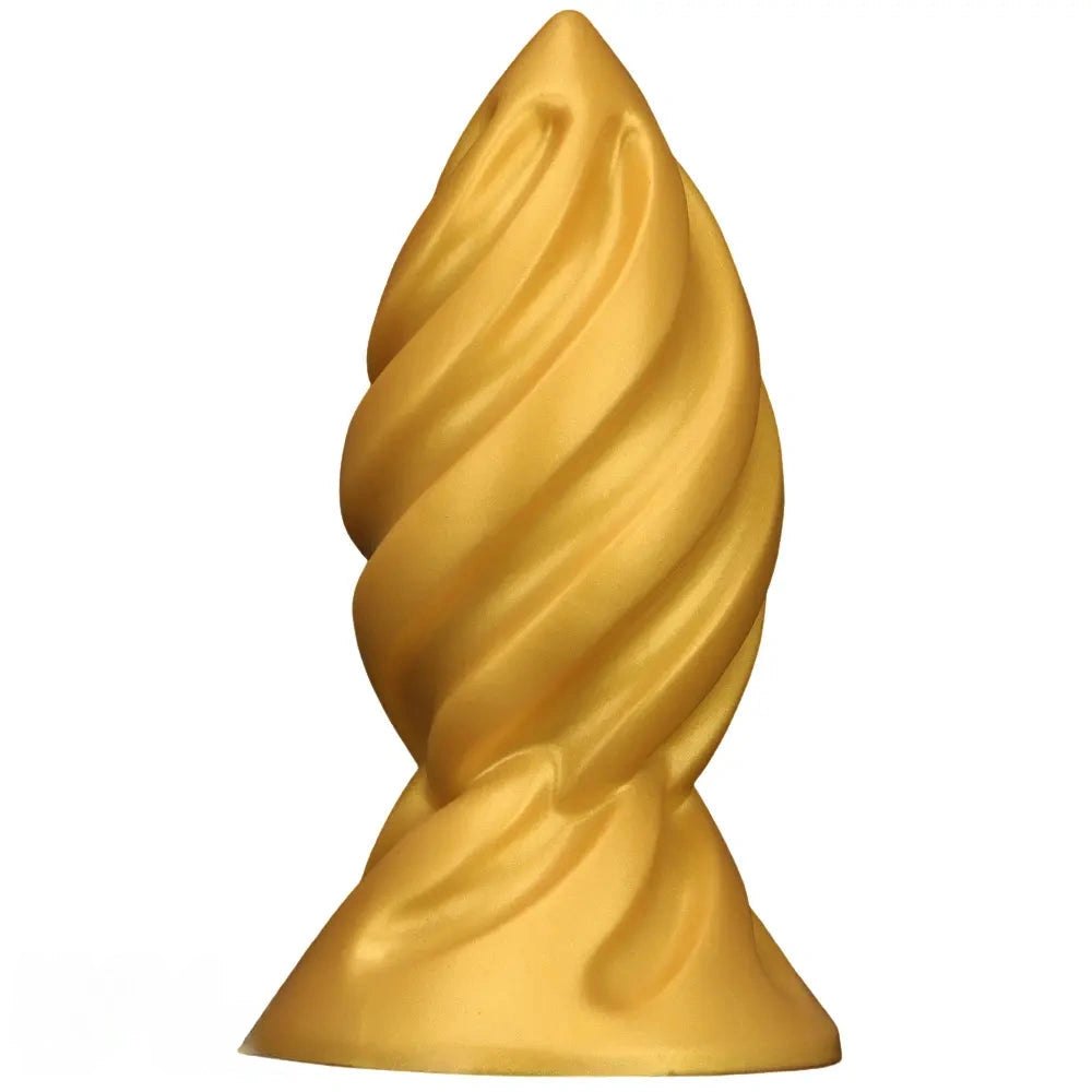 Gold spiral thick dildo, photo 2