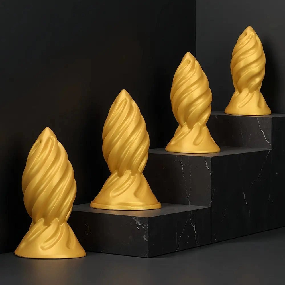 Gold spiral thick dildo, photo 3