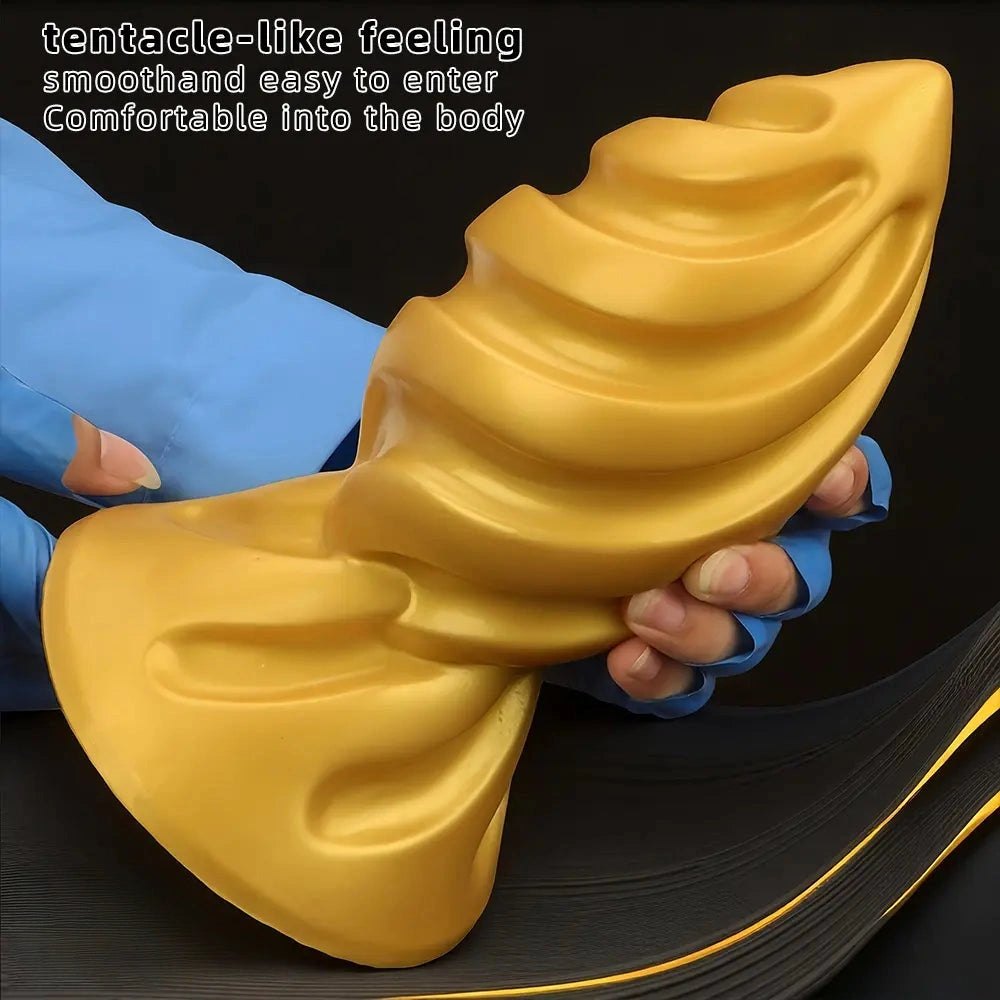 Gold spiral thick dildo, photo 7