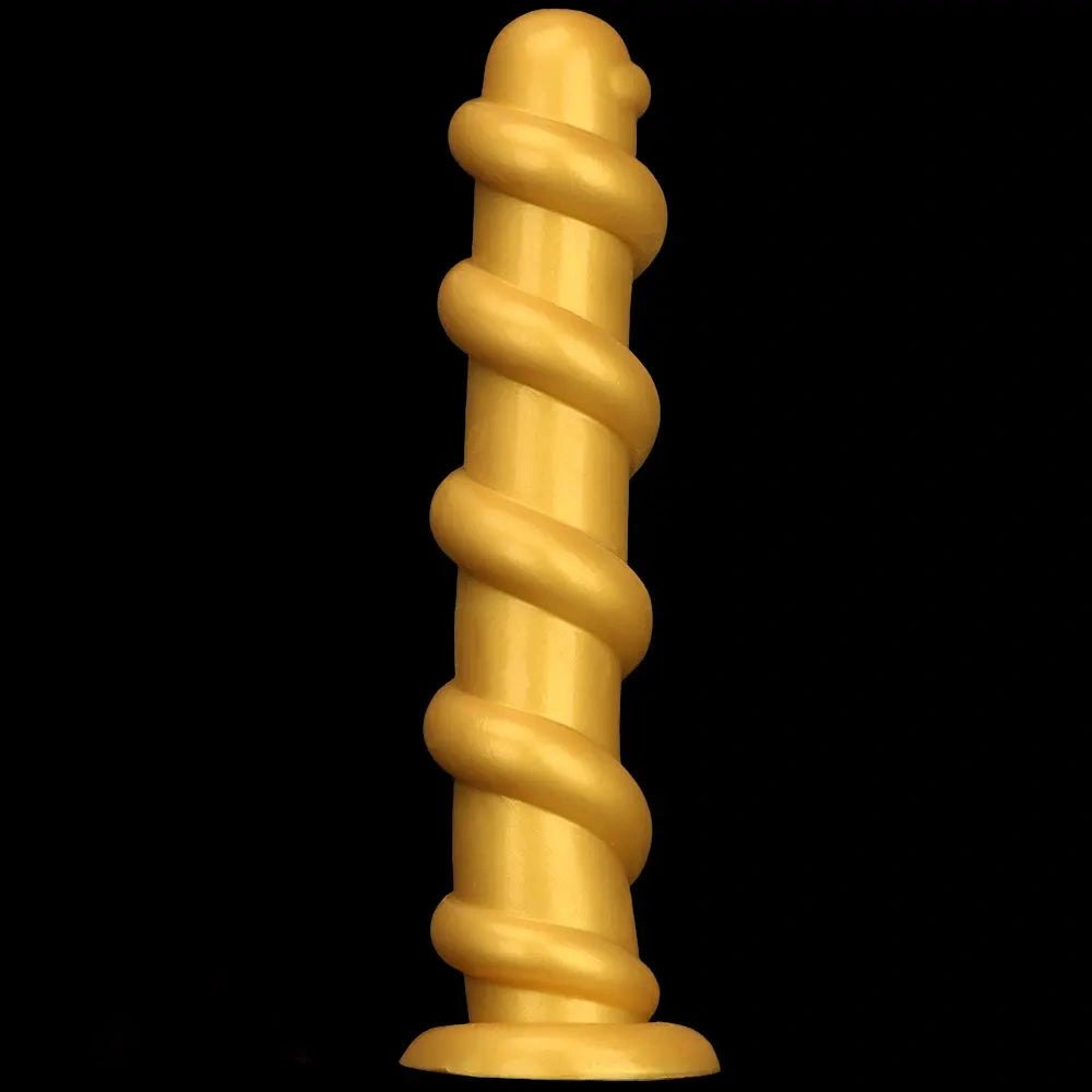 Gold silicone spiral dildo, photo 13