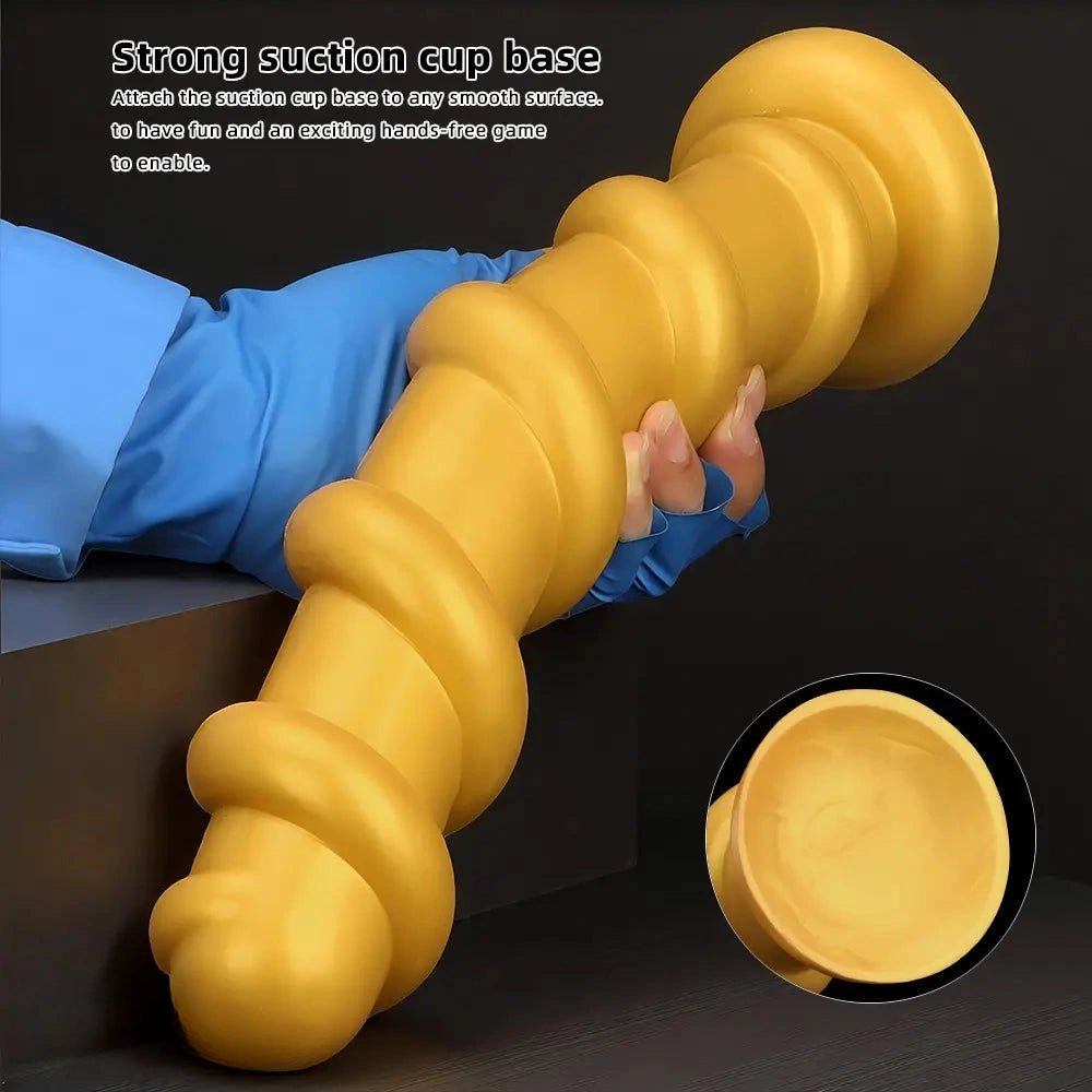 Gold silicone spiral dildo, photo 5