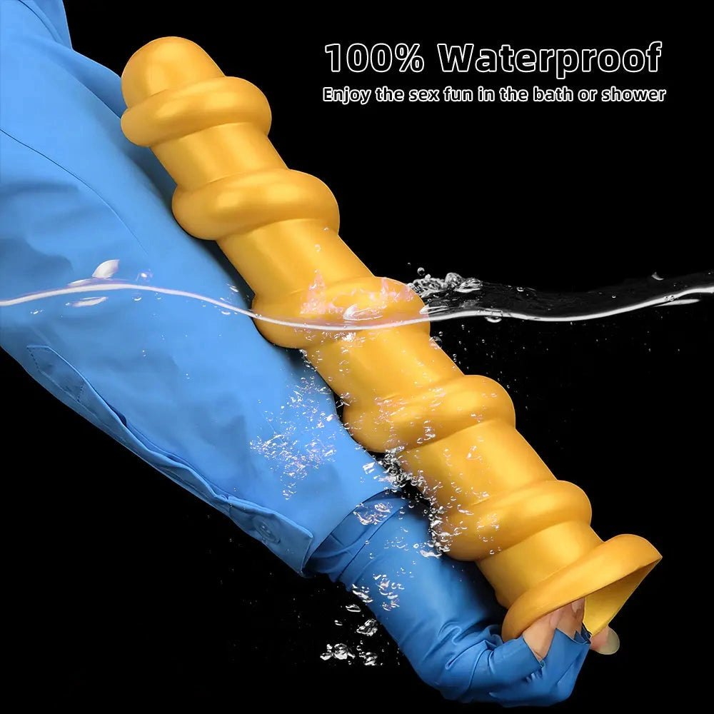 Gold silicone spiral dildo, photo 7