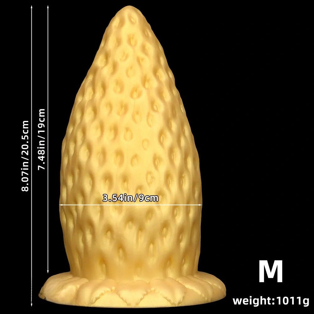Gold strawberry silicone anal plug, photo 10
