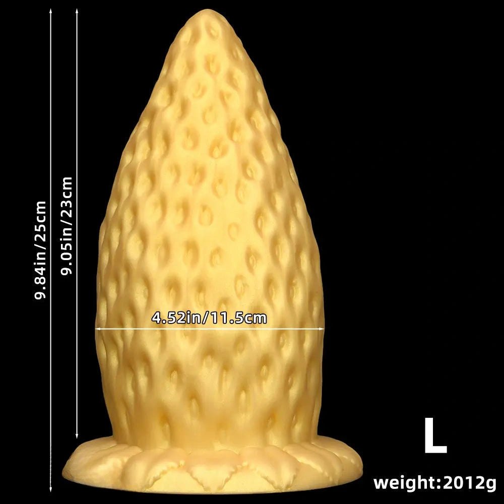 Gold strawberry silicone anal plug, photo 11