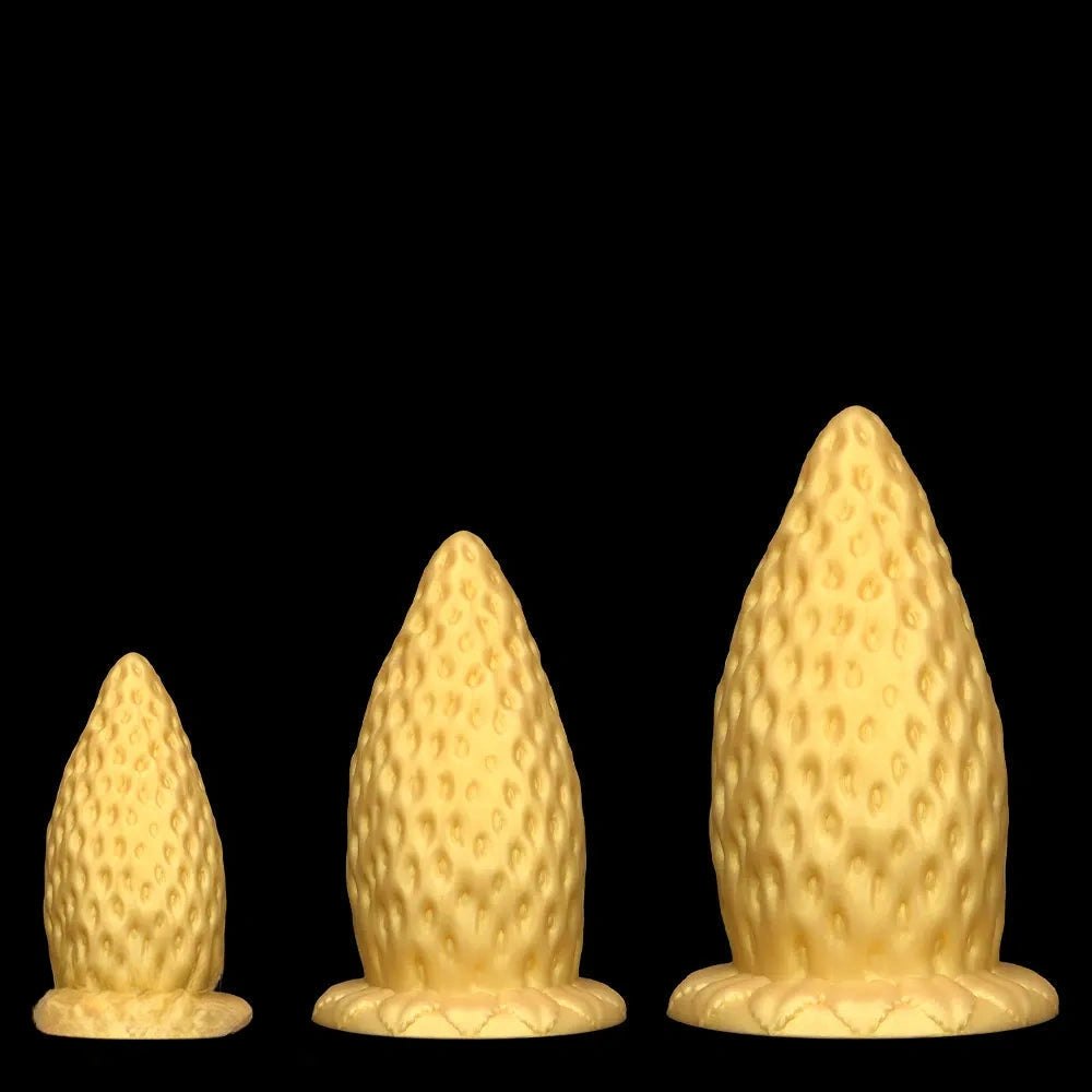 Gold strawberry silicone anal plug, photo 12