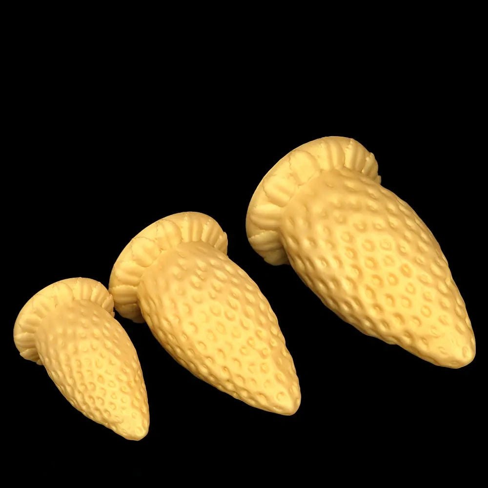 Gold strawberry silicone anal plug, photo 13