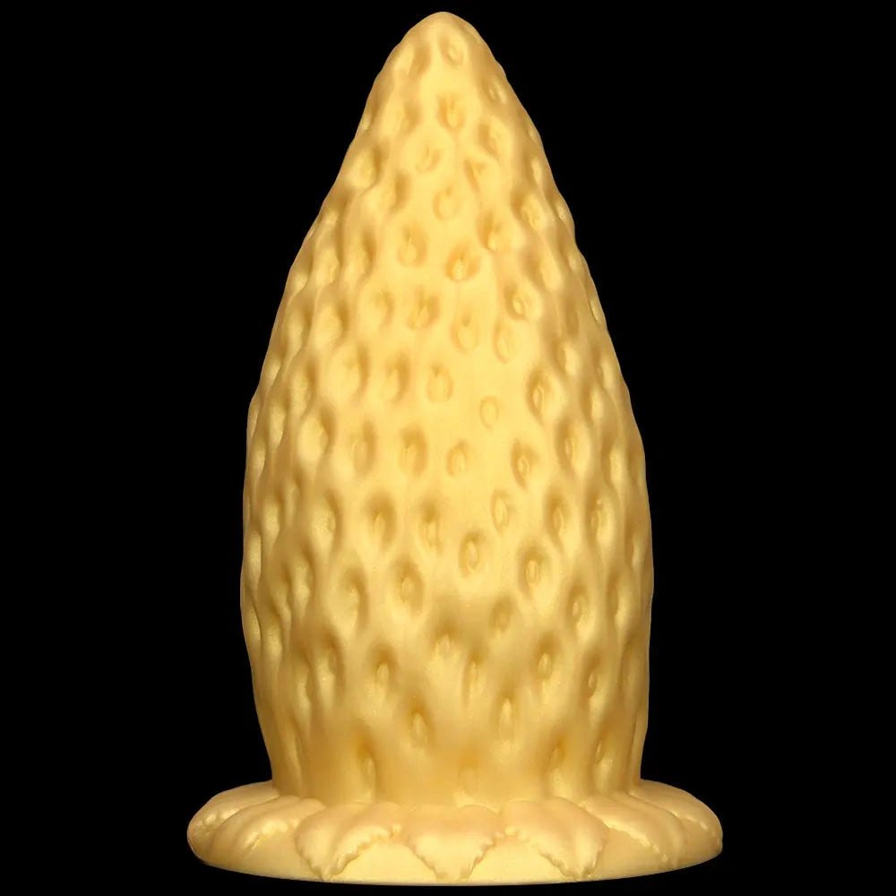 Gold strawberry silicone anal plug, photo 15