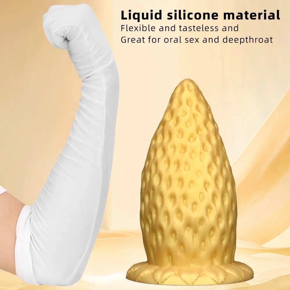 Gold strawberry silicone anal plug, photo 4