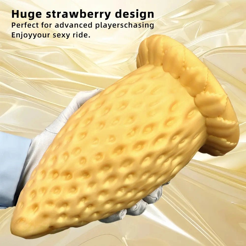 Gold strawberry silicone anal plug, photo 5