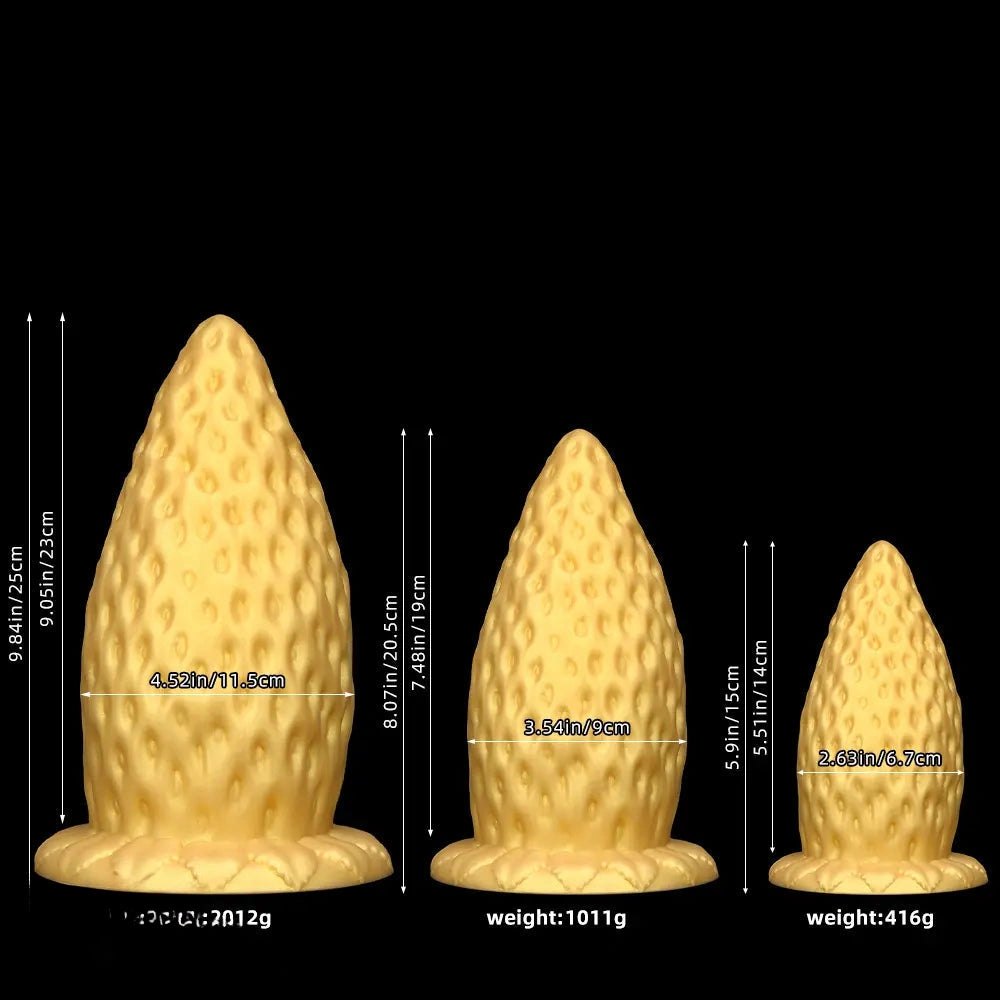 Gold strawberry silicone anal plug, photo 7