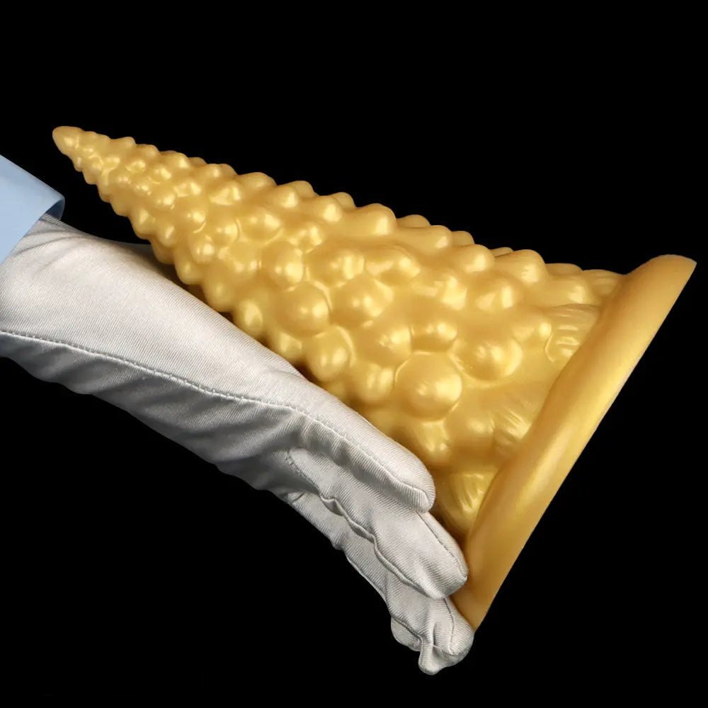 Gold textured anal plug, photo 11