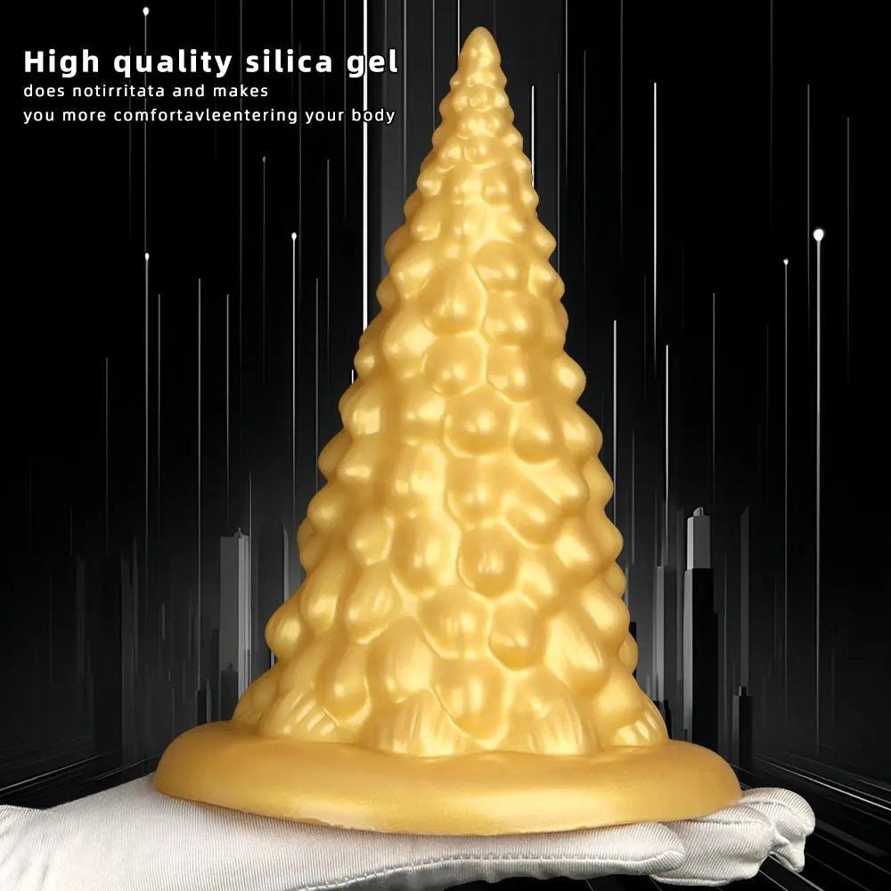 Gold textured anal plug, photo 3