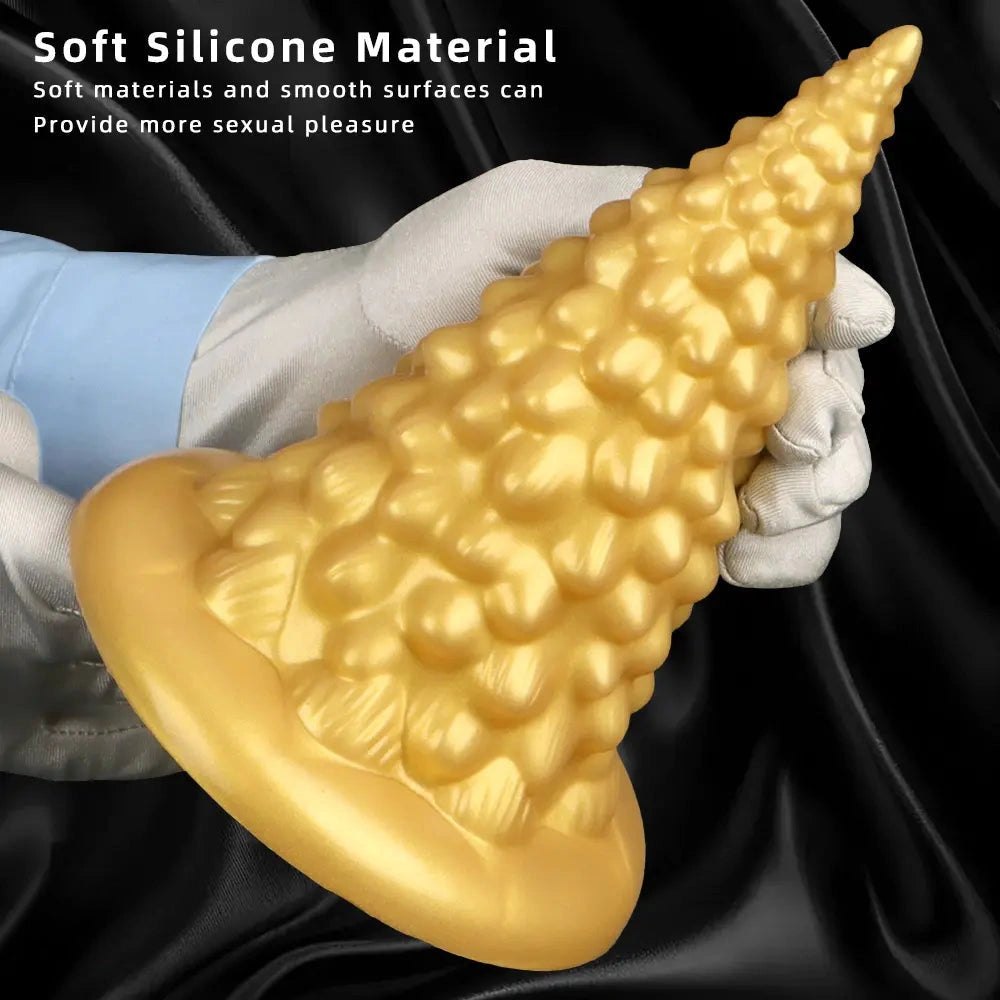 Gold textured anal plug, photo 5