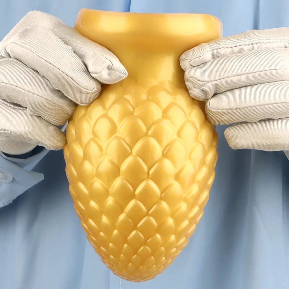 Gold textured silicone butt plug, photo 14